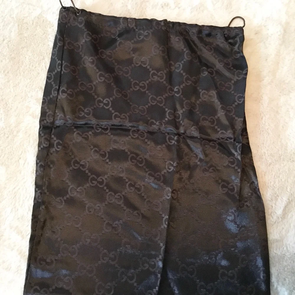 Gucci Pair of Brown Monogrammed Drawstring Shoe Bags